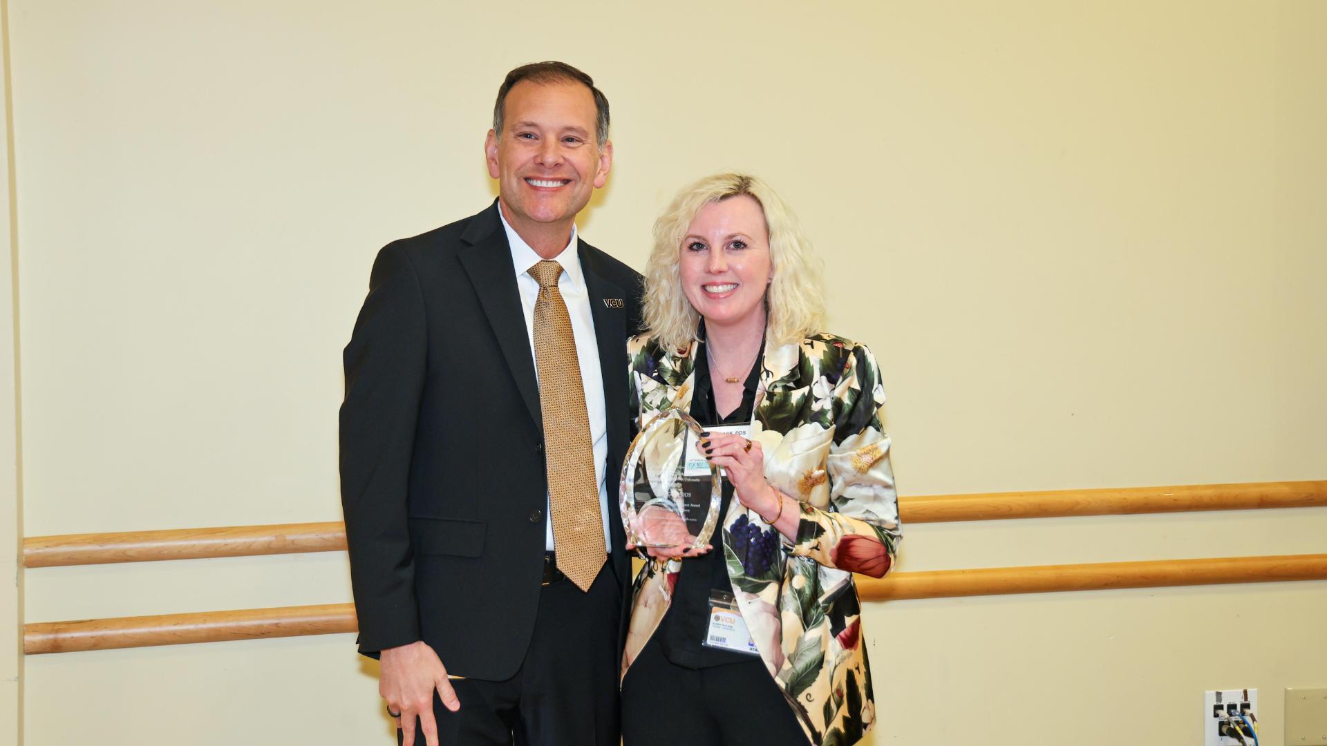 Dr. Sarah Glass with Interim Dean Jeff Johnson