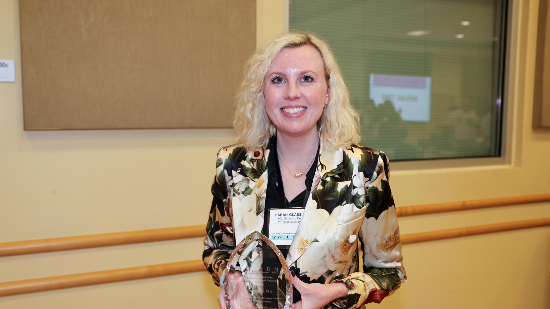 Dr. Sarah Glass receives WISDM Award for remarkable achievements and contributions to dentistry