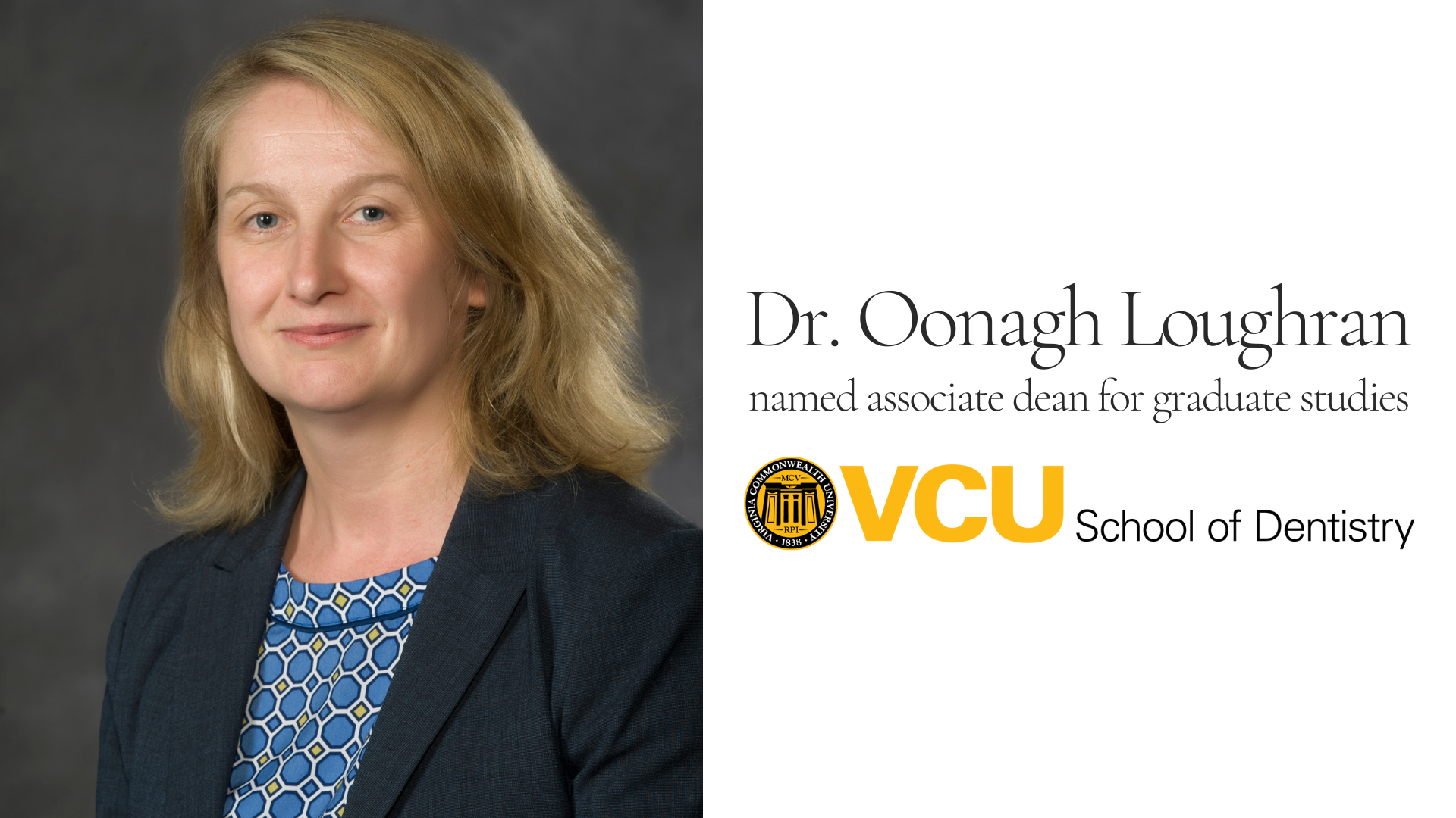 Dr. Oonagh Loughran named associate dean for graduate studies