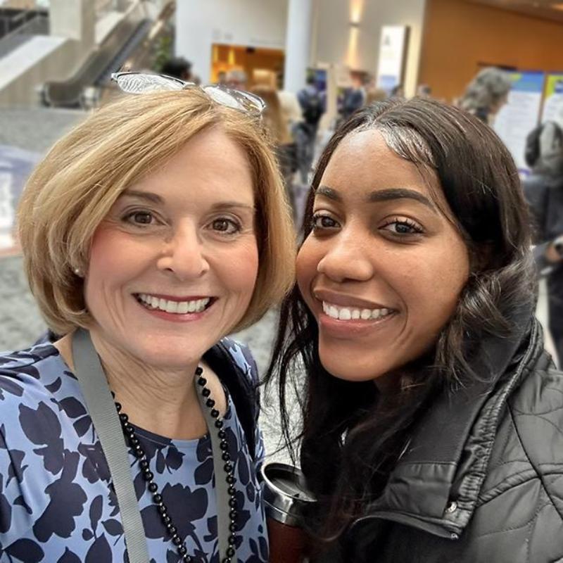 Marion Manski, director of the Dental Hygiene program, and dental hygiene student Makeba Diallo